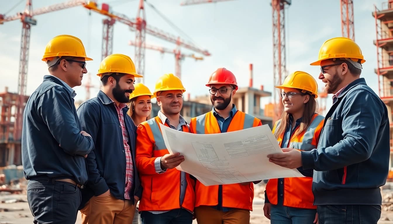 Boosting construction workforce development through teamwork on a vibrant job site.