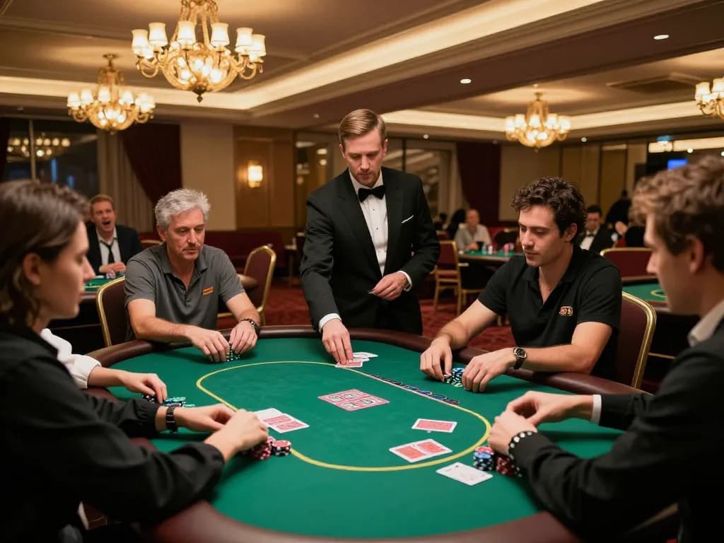 Players engaging in an exciting poker game at a premium casino as part of their gaming experience with nhacaiuytinn.