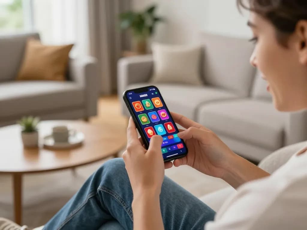 Engaging with the MM88 app on smartphone, showcasing vibrant online casino gaming experience