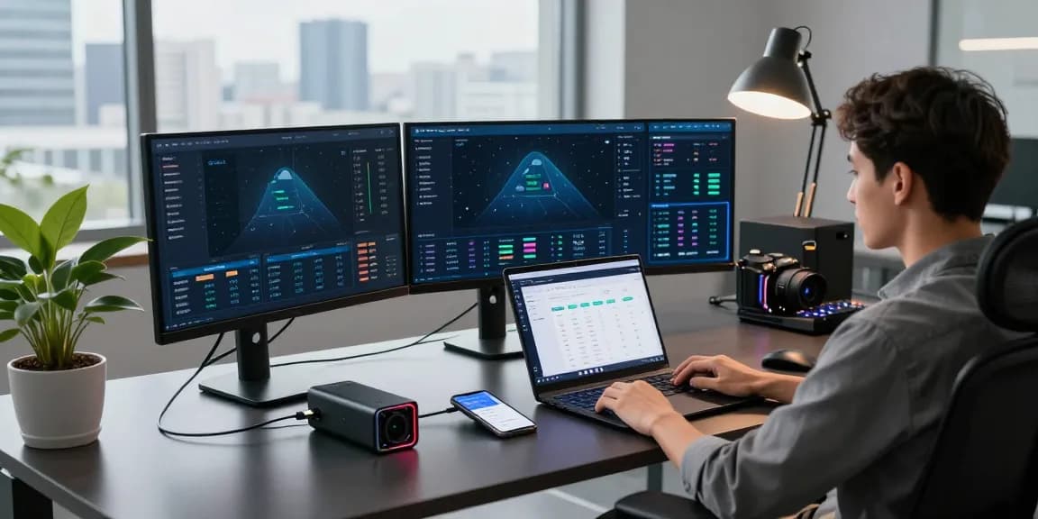 Cloud mining service monitoring screens in a modern cryptocurrency workspace with secure digital tools and analytics.
