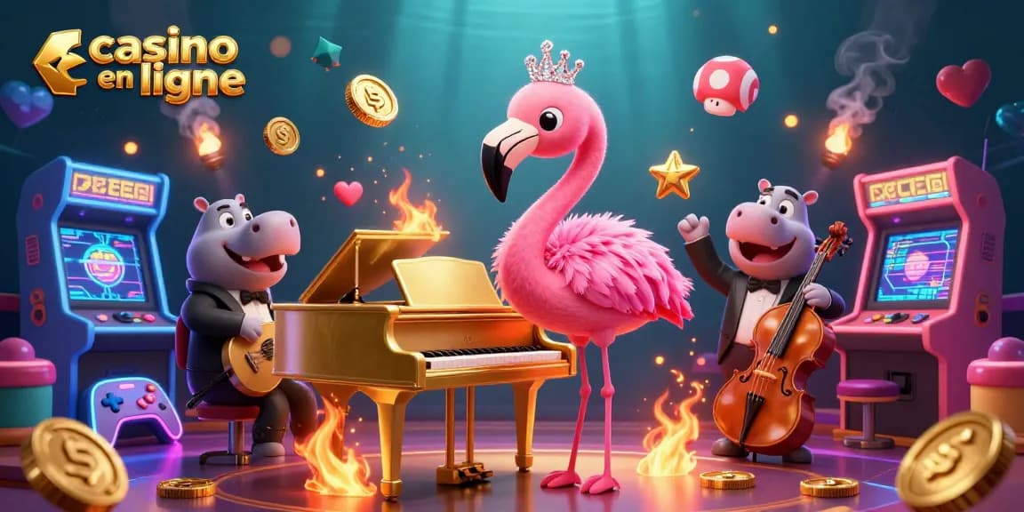 Engagez-vous avec un divertissement inspiré des casinos en ligne mettant en avant des personnages vibrants et des éléments de jeu.