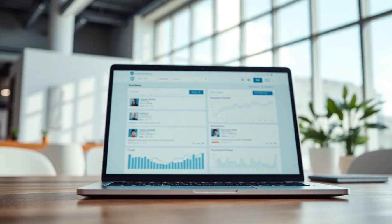 Visual representation of linkedin scraping tool showcasing data analysis in a modern workspace.