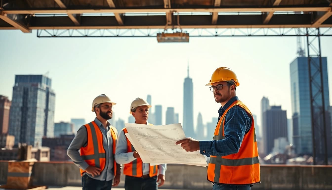 Manhattan General Contractor managing a construction site in bustling New York City.