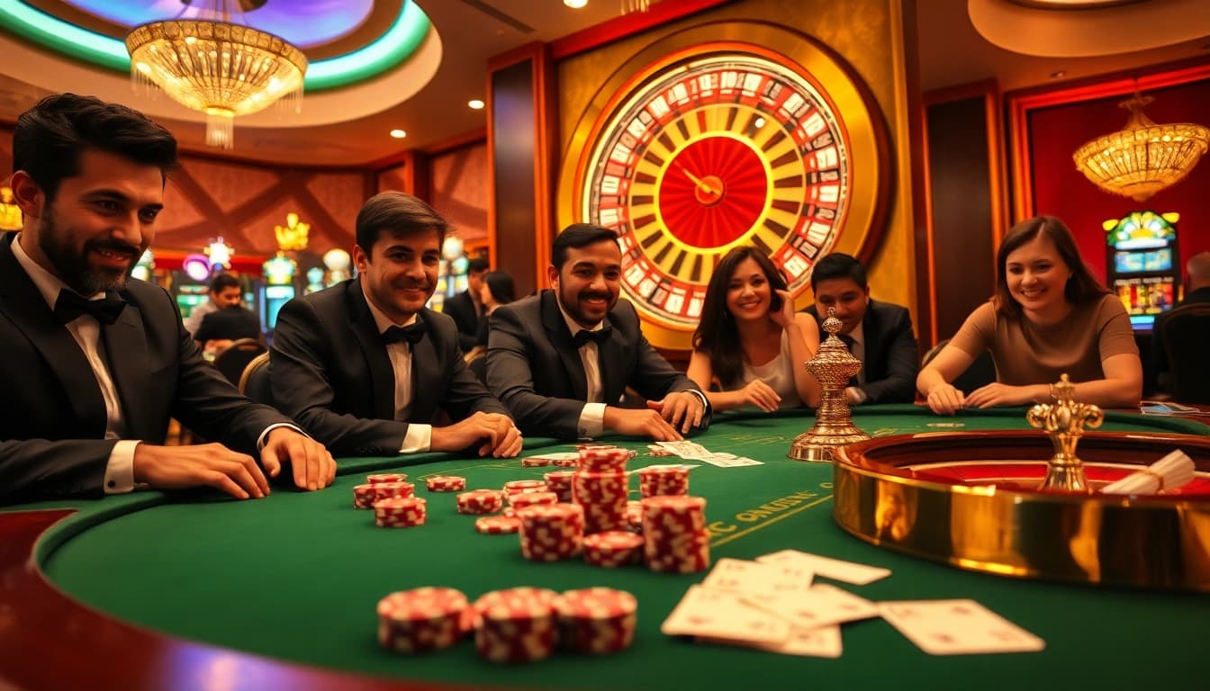 xem kết quả bóng đá nhanh at a lively casino poker table with colorful chips and cards
