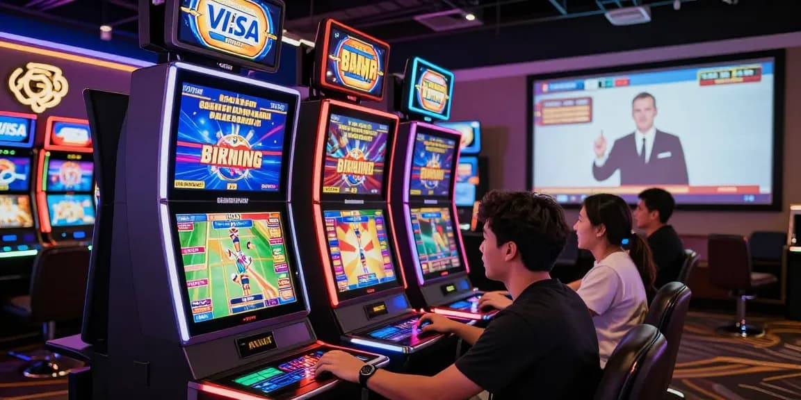 Engaged player at casinos that accept credit cards with vibrant games and promotions.