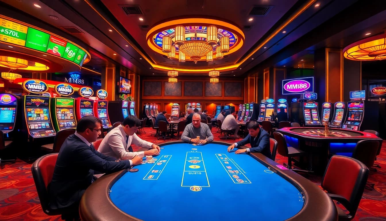 Experience the excitement of betting at MM88 with vibrant casino tables and dynamic gameplay.