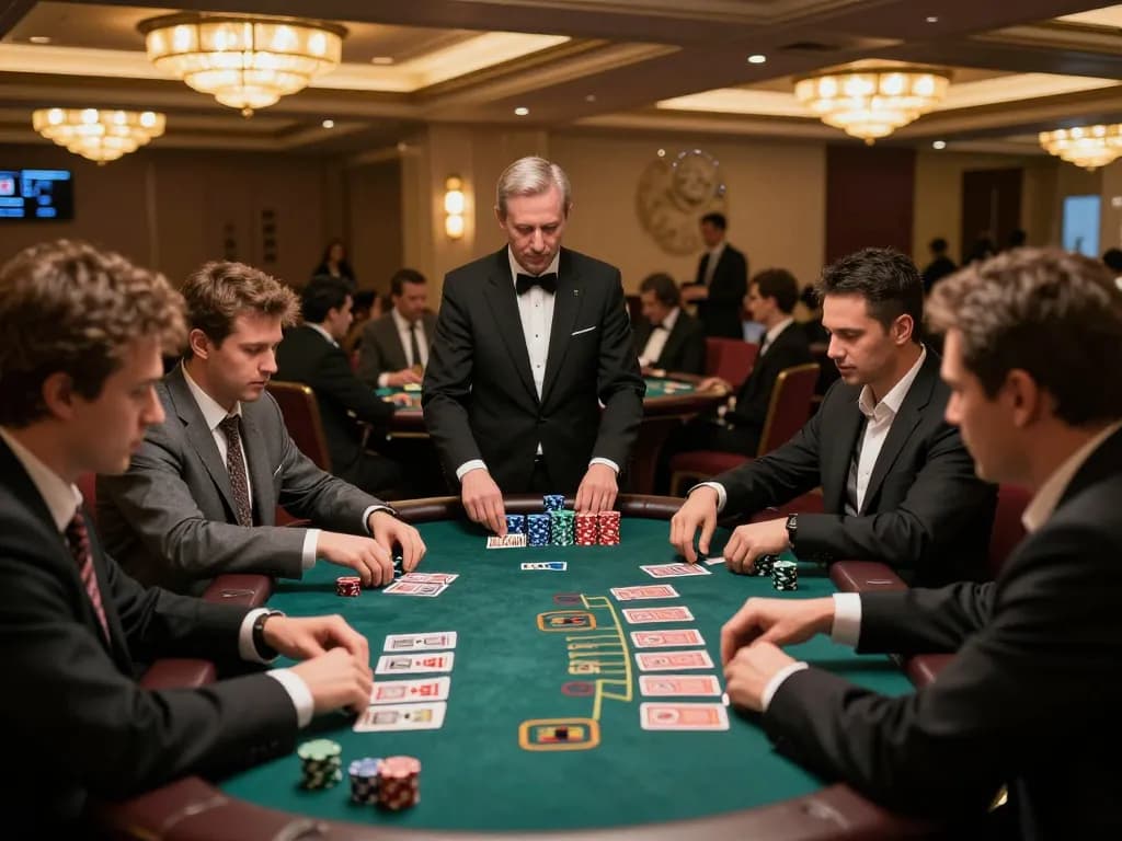 Players engage in a thrilling blackjack game at FC88 casino, highlighting strategy and excitement.