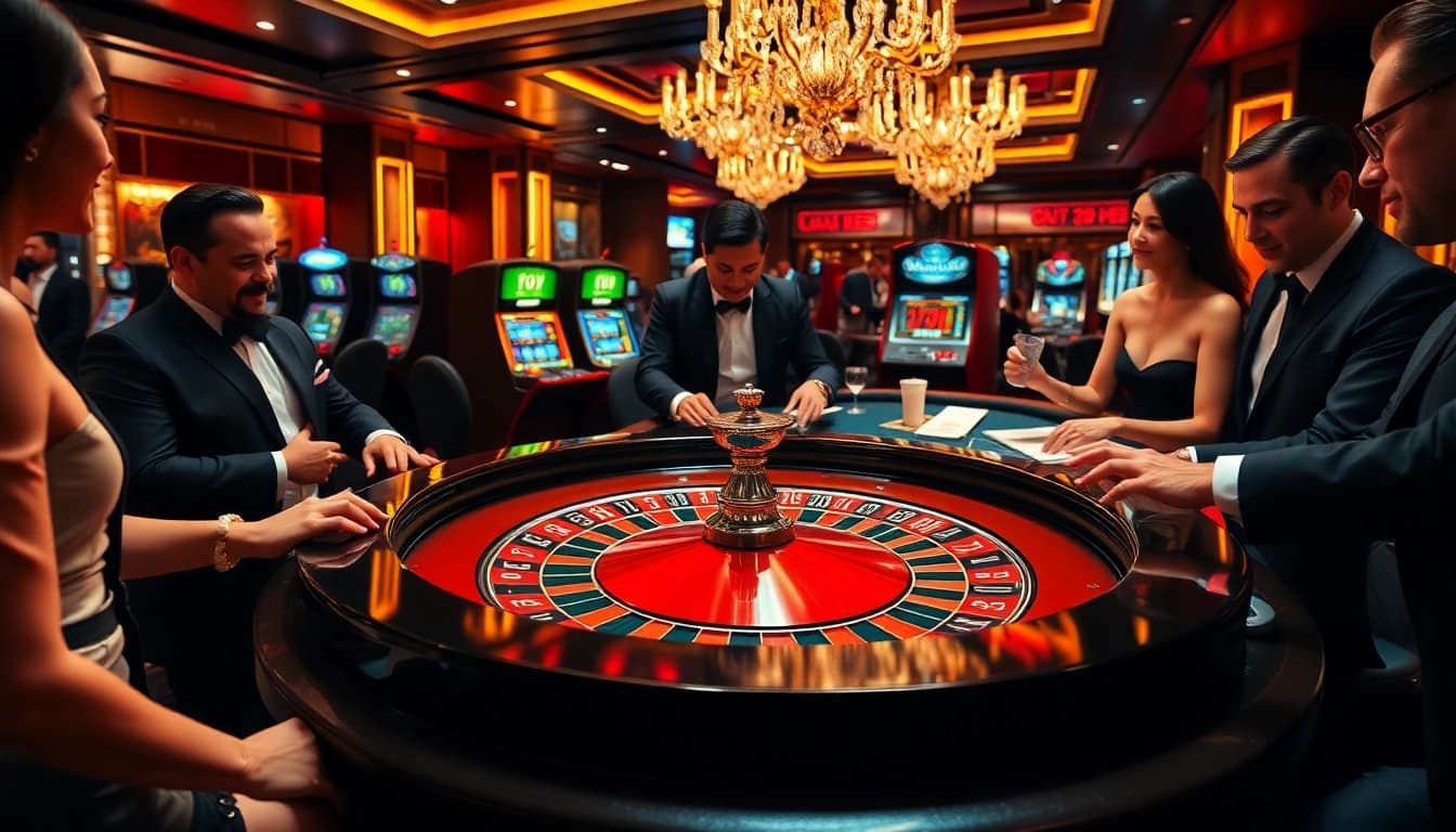 Experience the excitement of betting at gg88.com with an elegant casino ambiance featuring roulette and poker.