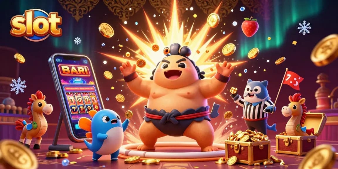 Spin the slot with excitement as the fugu and friends celebrate the jackpot explosion in vibrant 3D style.
