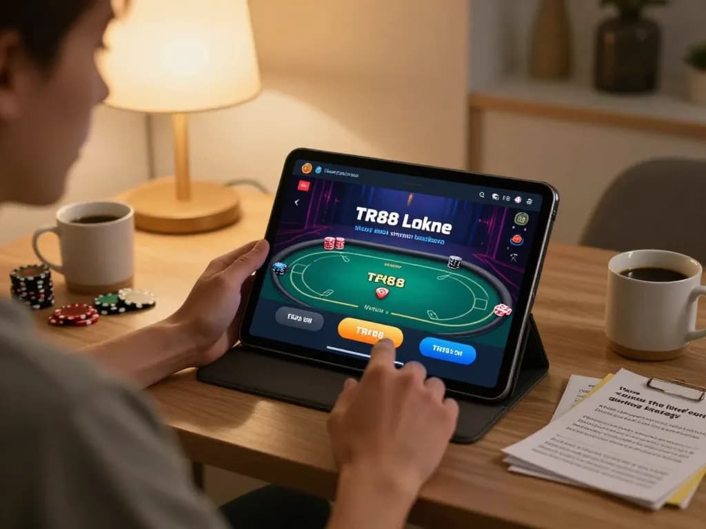 Using TR88 đăng nhập to enjoy online poker gameplay on a tablet at home.