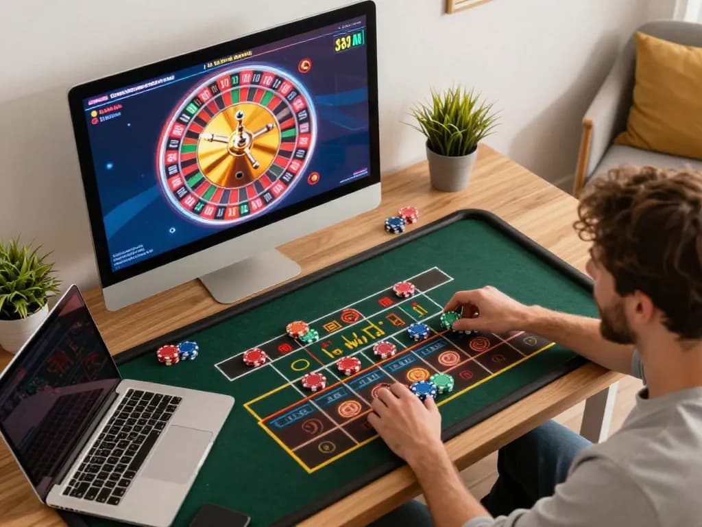 Experience the thrill of playing 8kbet roulette with vibrant chips and an engaging atmosphere.