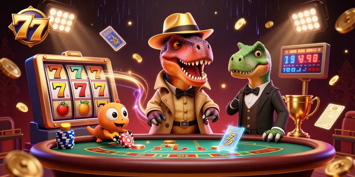 Play with 777 and win big at the blackjack table in this vibrant, dynamic casino scene.