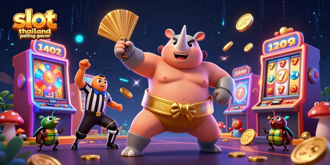 Experience thrilling wins with slot thailand paling gacor in an action-packed casino scene filled with coins and excitement.
