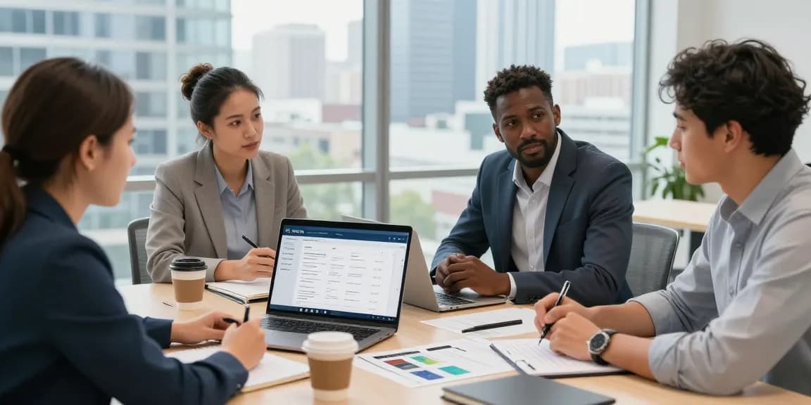 Visit Sifu24 platform collaboration in a modern office setting with professionals discussing job quotes.