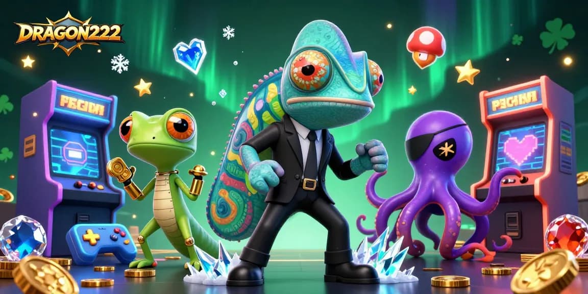 Engage with thrilling gaming adventures at DRAGON222 featuring vibrant characters and dynamic casino elements.