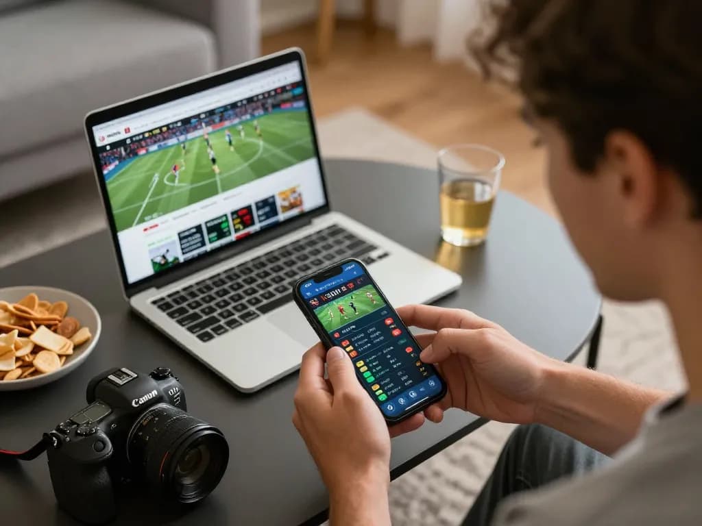 Betting on sports at home with 88clbgo app, emphasizing live betting strategy.