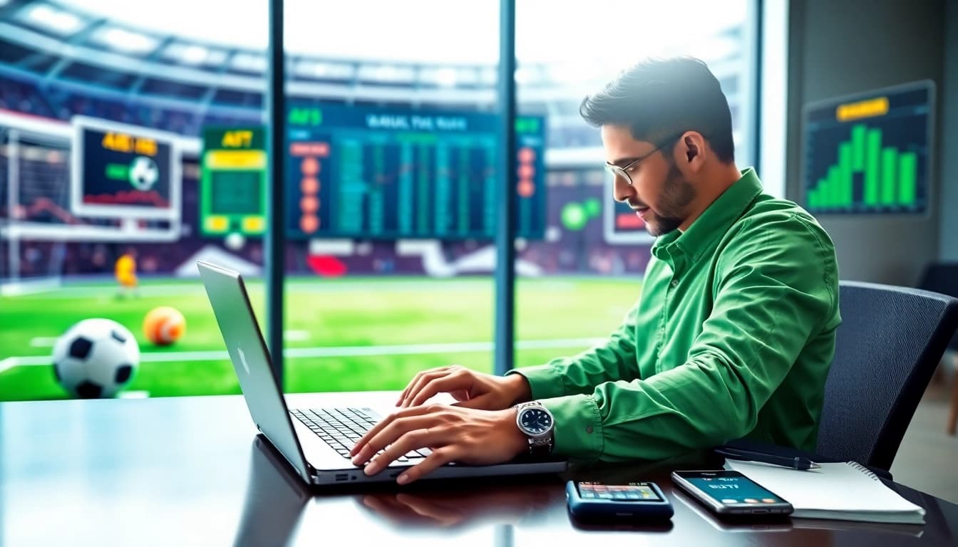 Analyze the best sports betting apps India with modern technology and vibrant sports-themed elements.