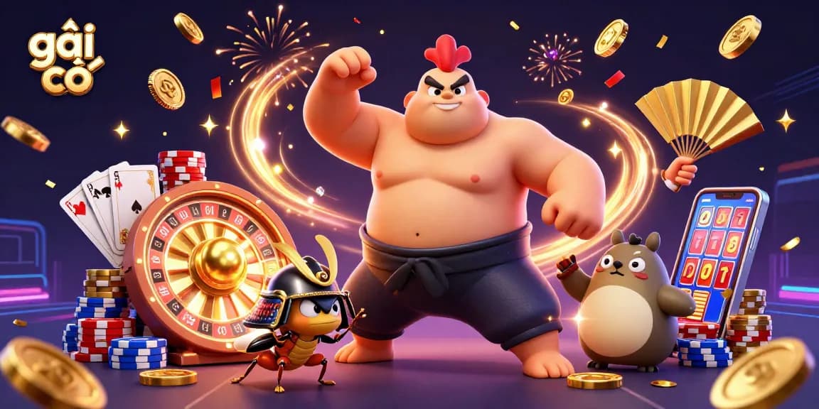Experience vibrant gaming with gái gọi as powerful characters and sparkling casino elements collide in celebration.