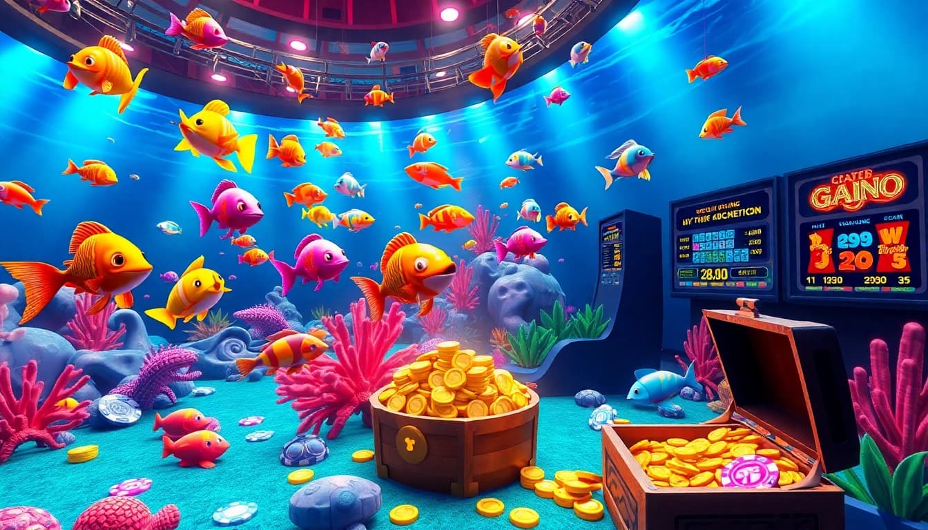 Bắn cá đổi thưởng offers thrilling underwater gaming elements with colorful fish and winning opportunities.