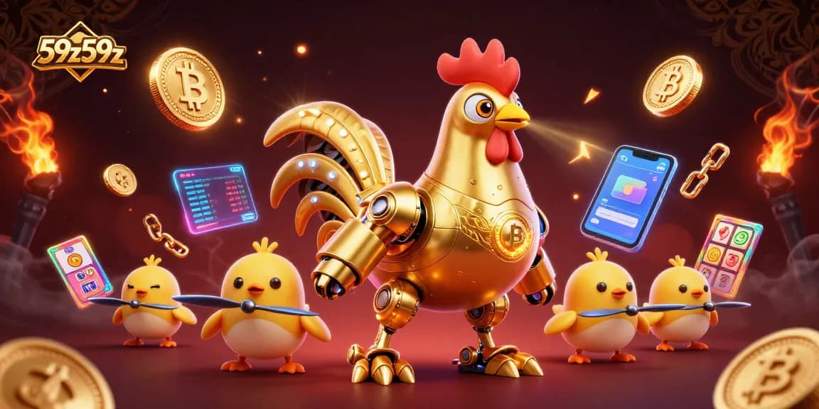 Experience thrilling wins with 59z59z as the golden rooster robot brings the casino excitement alive!