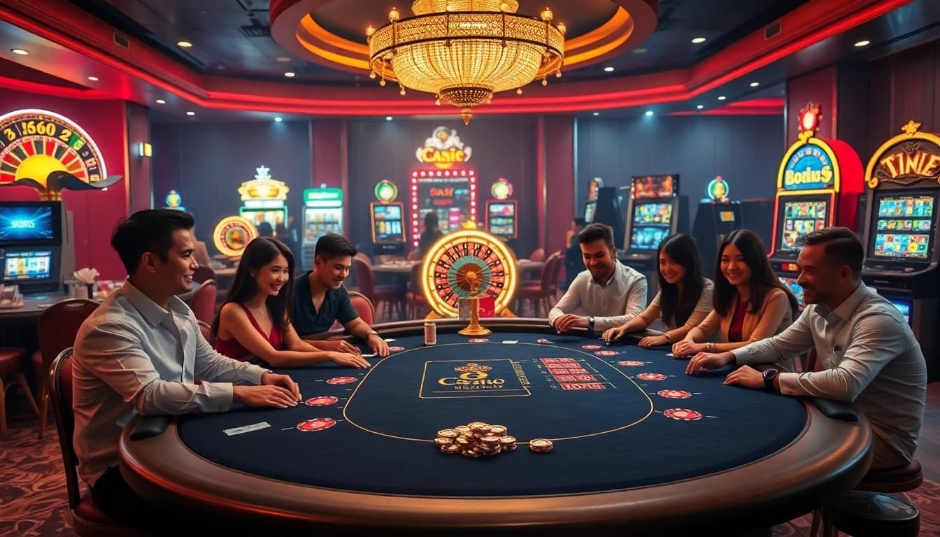 Engaged players and roulette wheels exemplify the thrill of gambling in a luxurious casino as they follow Nếu như vậy bám vào đây.