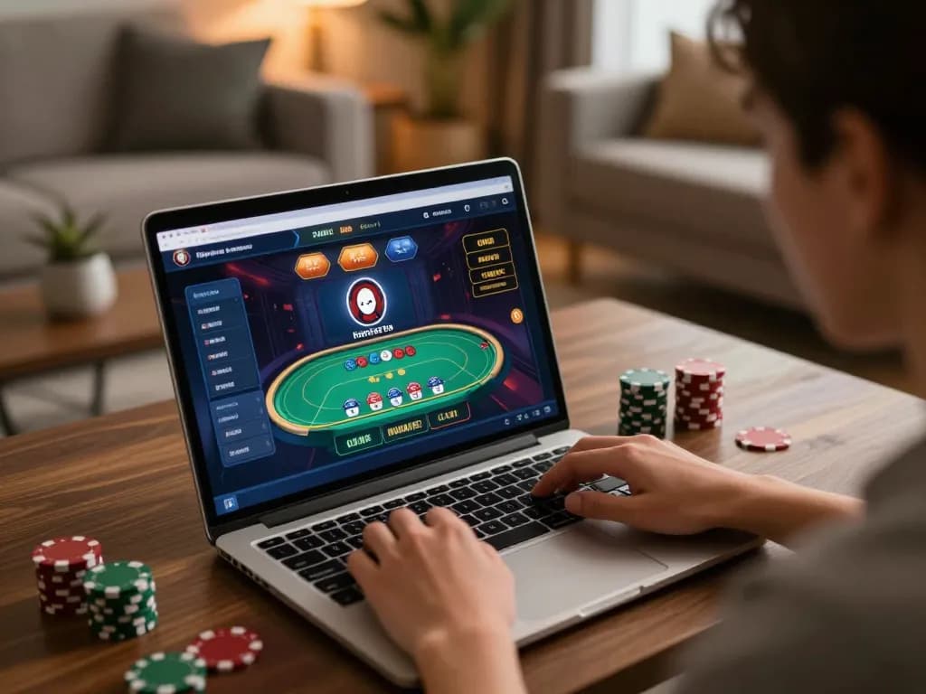 Trải nghiệm chơi poker trực tuyến hấp dẫn tại nhà qua nền tảng 12bet, thể hiện chiến lược và sự phấn khích.