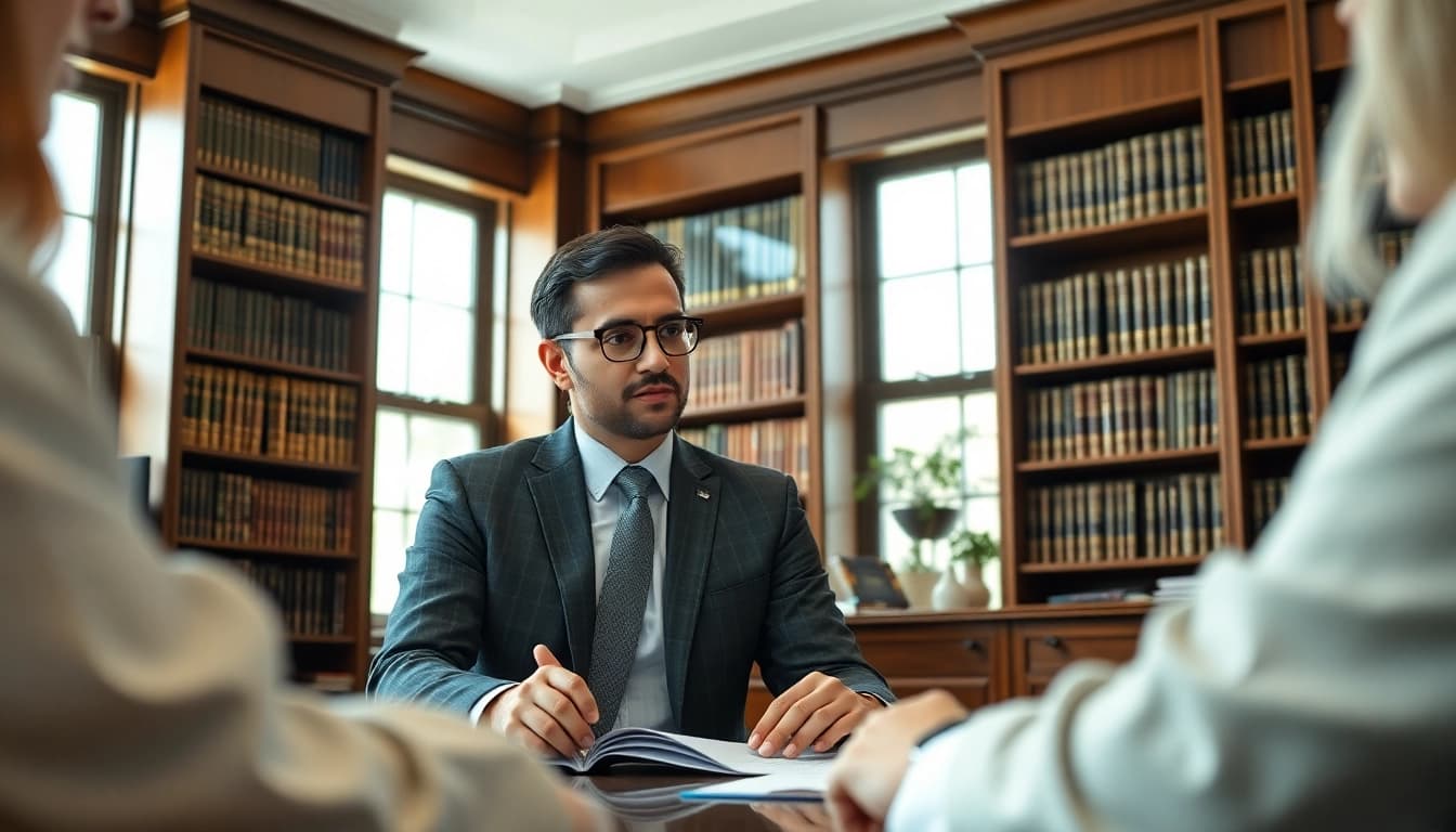 Brooklyn Estate Planning Lawyer advising clients in a warm and inviting office setting.