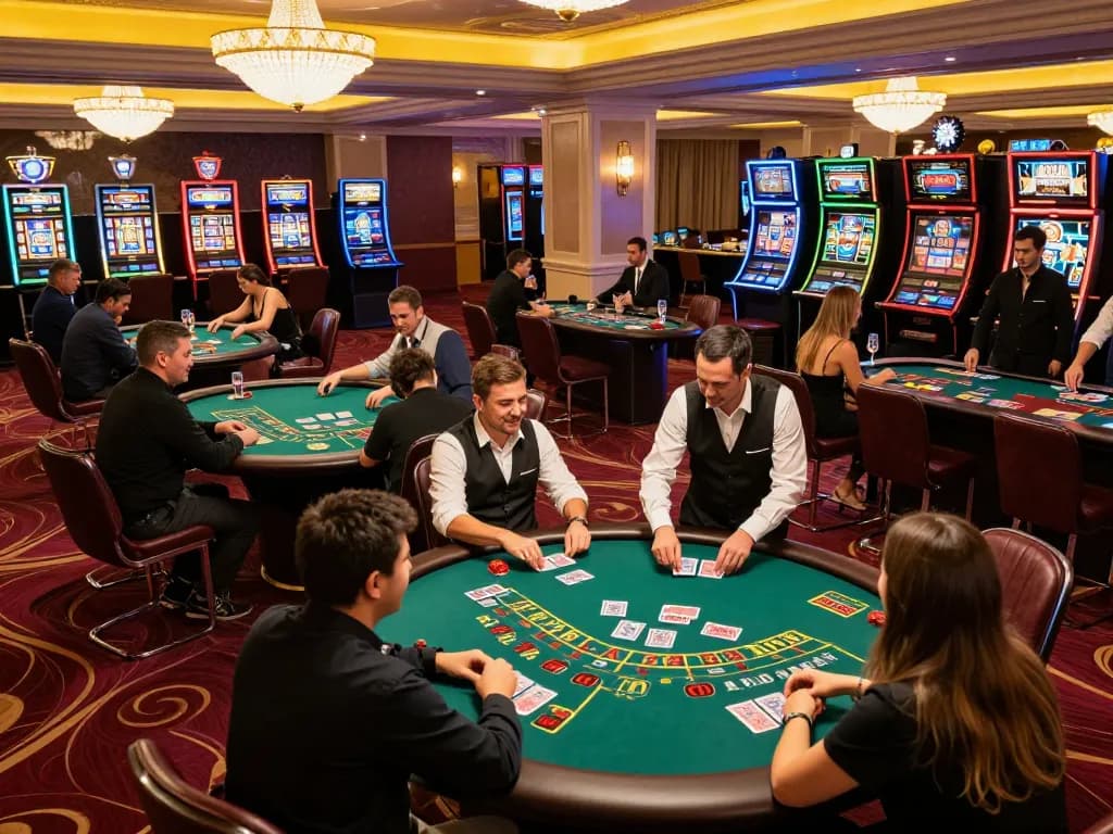 Nohu casino gamblers enjoying intense baccarat gameplay with professional dealer under luxury lighting.