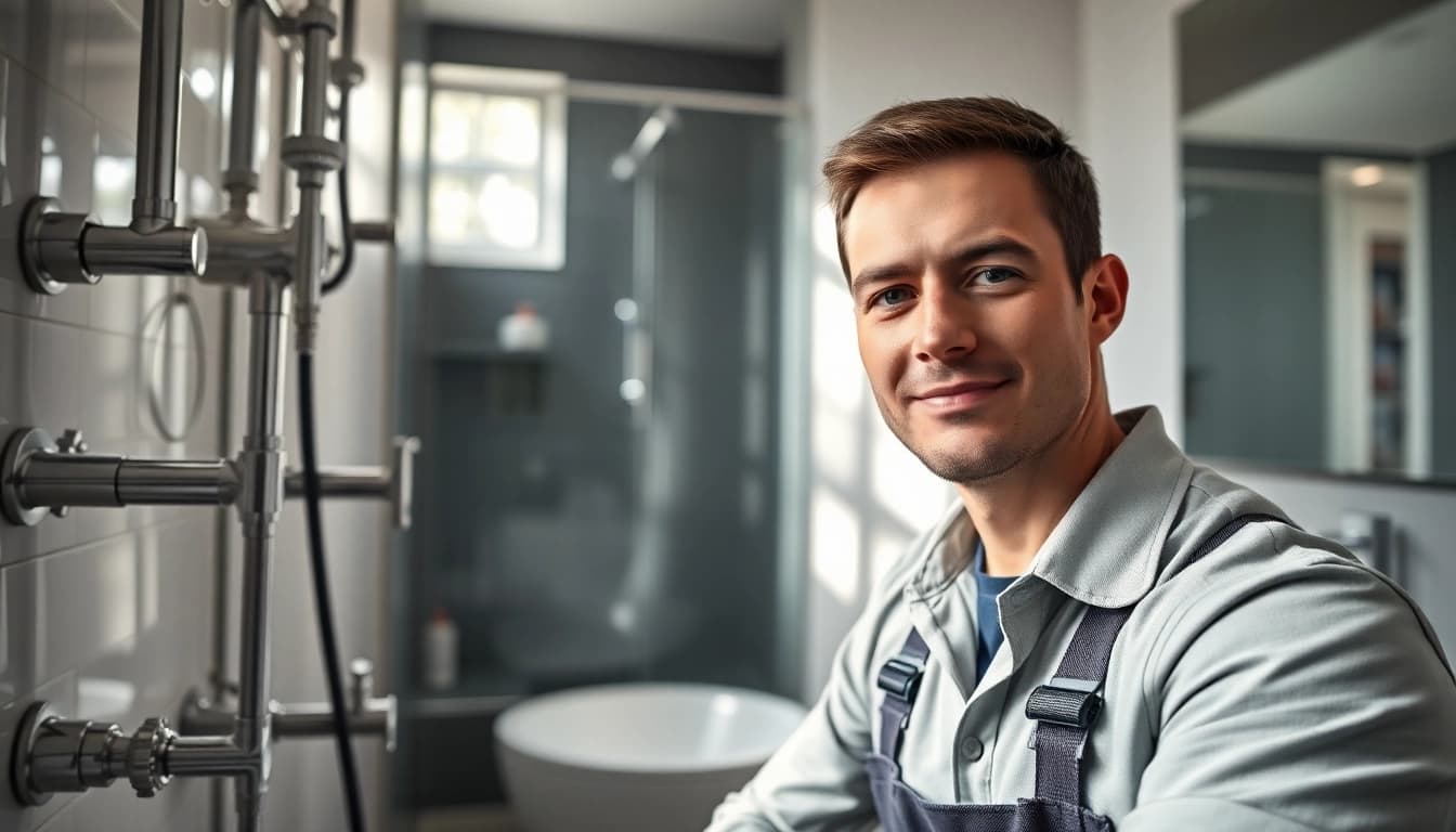 Die sonni sanitär GmbH installiert hochwertige sanitäre Lösungen in einem modernen Badezimmer.