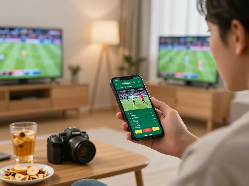 Engaging in Canada online casinos reddit while using a smartphone for sports betting at home.