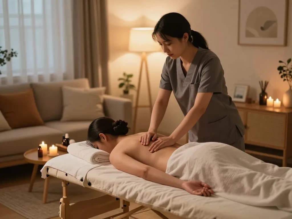편안한 분위기와 숙련된 치료사와 함께하는 아늑한 가정 환경에서의 출장안마 세션