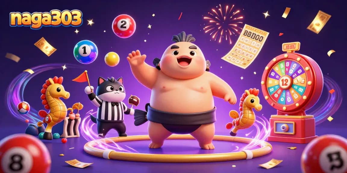 Engage in exciting lottery gameplay with naga303, featuring dynamic elements like bouncing balls and vibrant prizes.