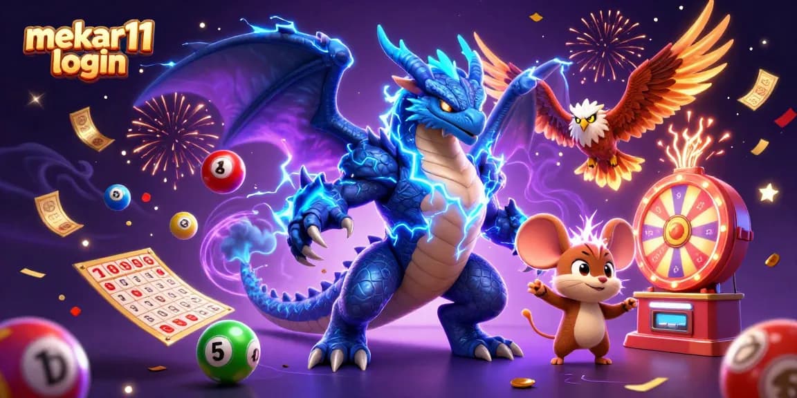 Experience the excitement of mekar11 login with colorful lottery balls, and vibrant casino elements.