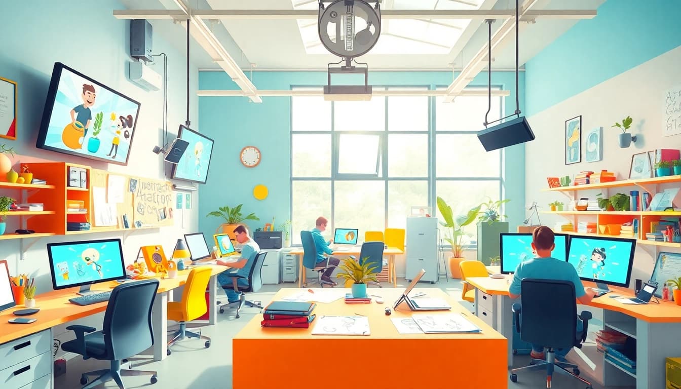 Animation Studio Berlin with vibrant workspace showcasing creativity and collaboration.