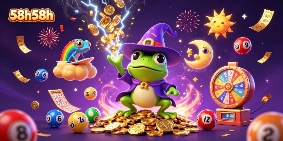 Engage with exciting lottery dynamics at 58h58h featuring vibrant characters and celebration elements.
