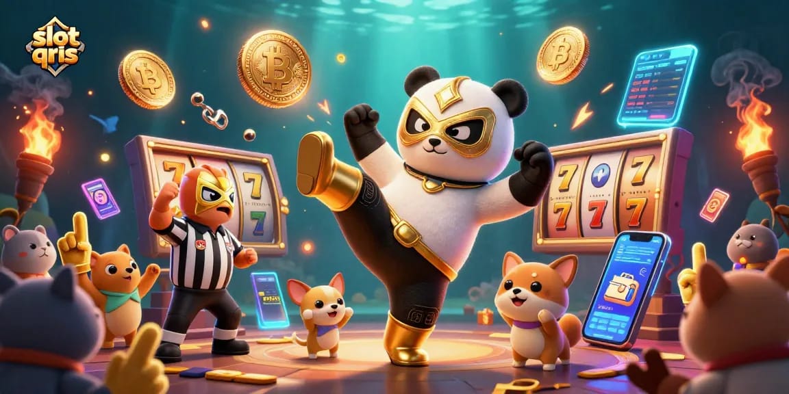 Experience the thrill of slot qris with dynamic gaming action in this ultra-detailed illustration.