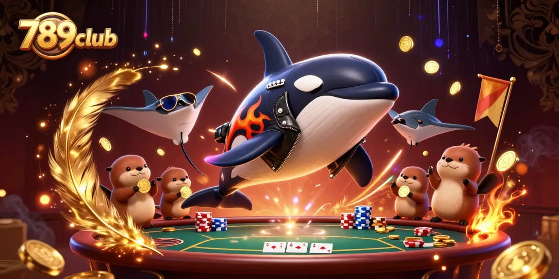Join the excitement at 789club with vibrant gaming characters amidst a dynamic casino environment.