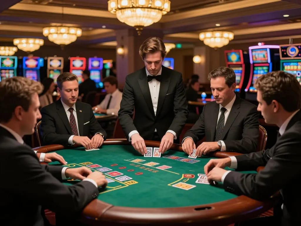 Engaging blackjack table gameplay at a casino with vidyasewingmachine strategy in action