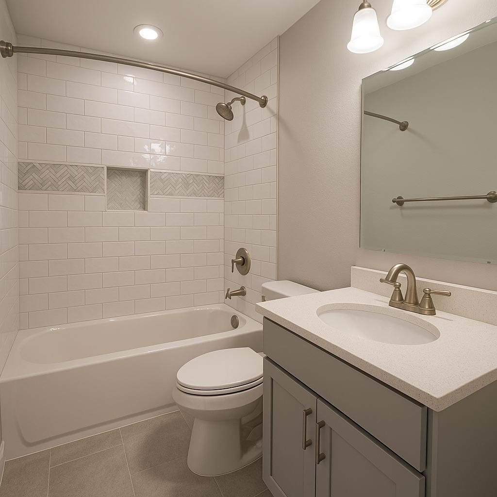 Elegant Showers: Bathroom Cabinet with Mirror and Light for Modern Homes