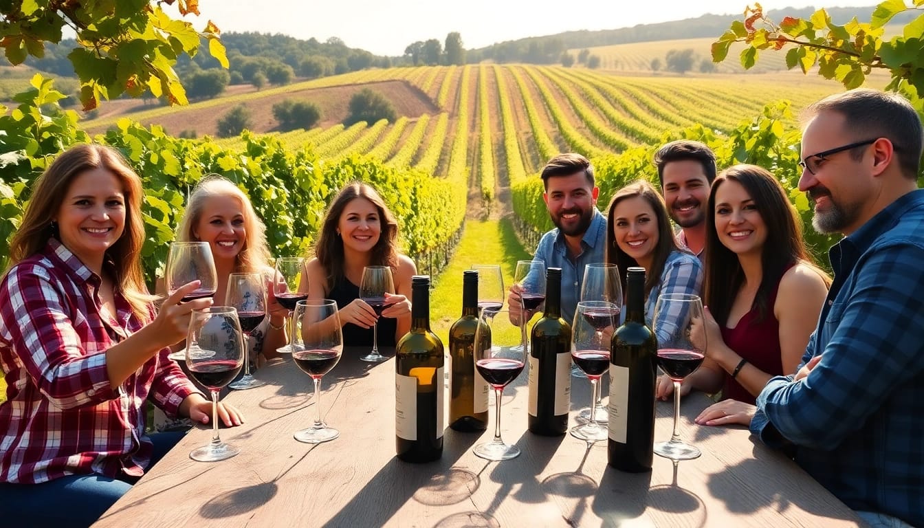 Embrace winery membership while enjoying a vibrant vineyard tour filled with enthusiasts.