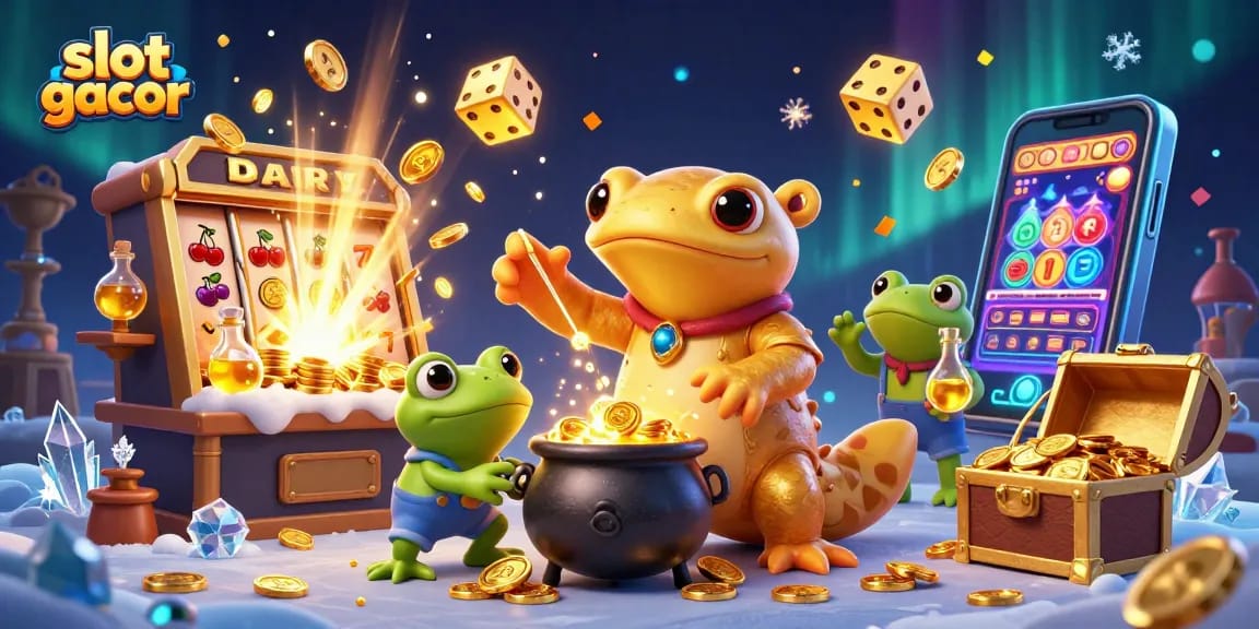 Experience the thrill of slot gacor as golden coins burst from an exciting 3D scene.