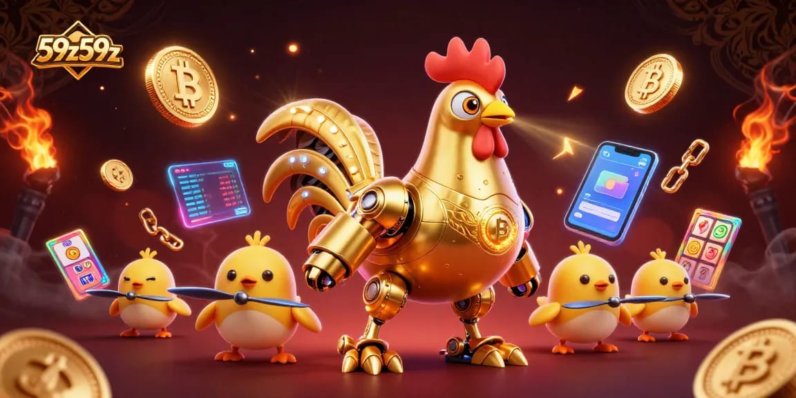 Experience thrilling wins with 59z59z as the golden rooster robot brings the casino excitement alive!