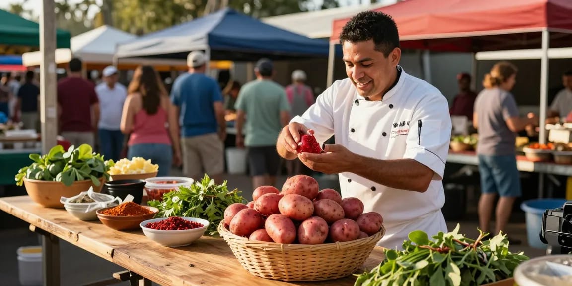 Fresh bayou reds showcased at an outdoor seafood market