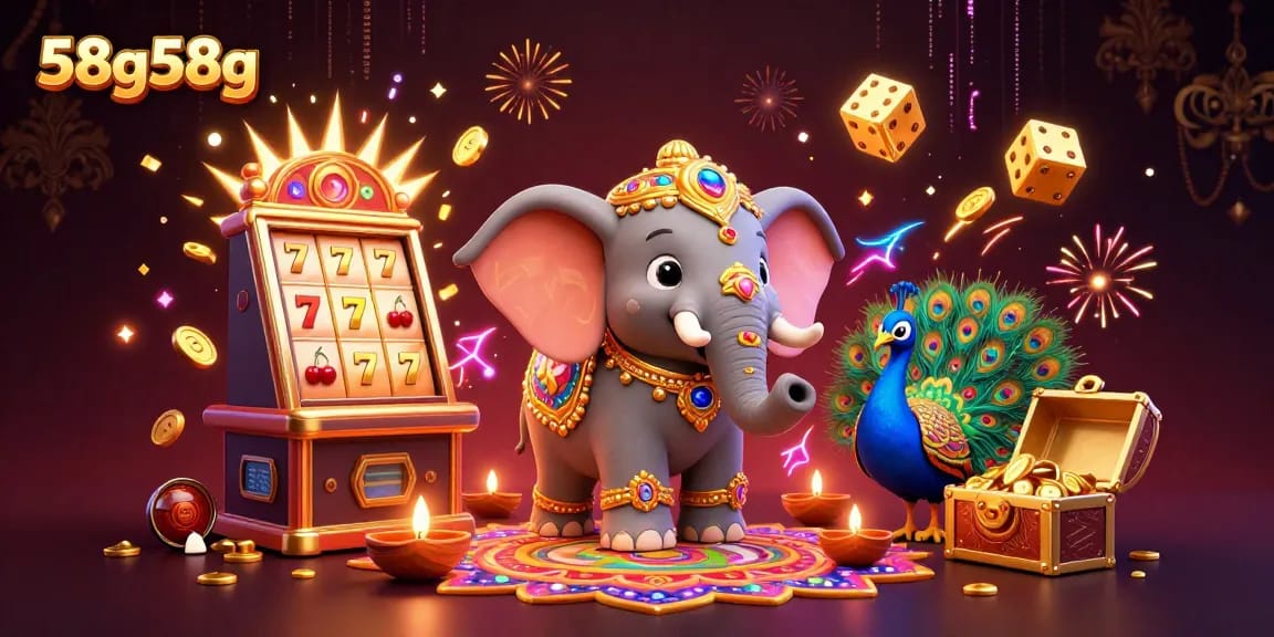 Experience winning moments at 58g58g with vibrant 3D casino characters and slot game excitement.