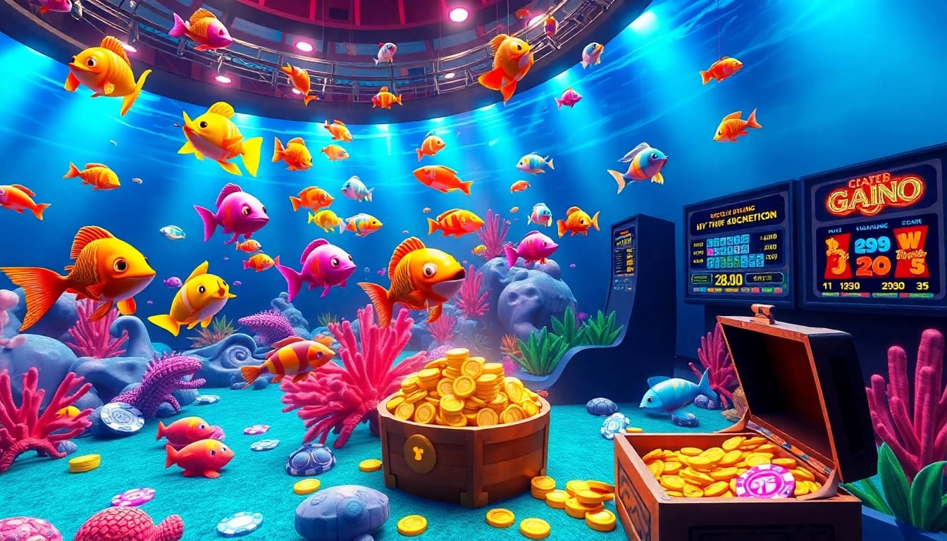 Bắn cá đổi thưởng offers thrilling underwater gaming elements with colorful fish and winning opportunities.