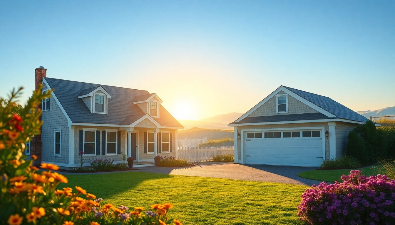 A stunning cape cod home showcasing elegant coastal architecture with vibrant landscaping.