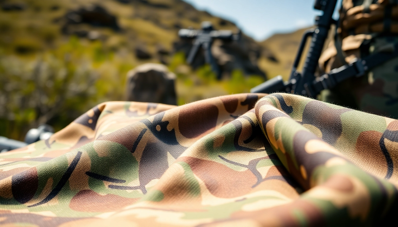 Bekijk camouflage stoffen met diverse patronen en texturen voor outdoor gebruik.