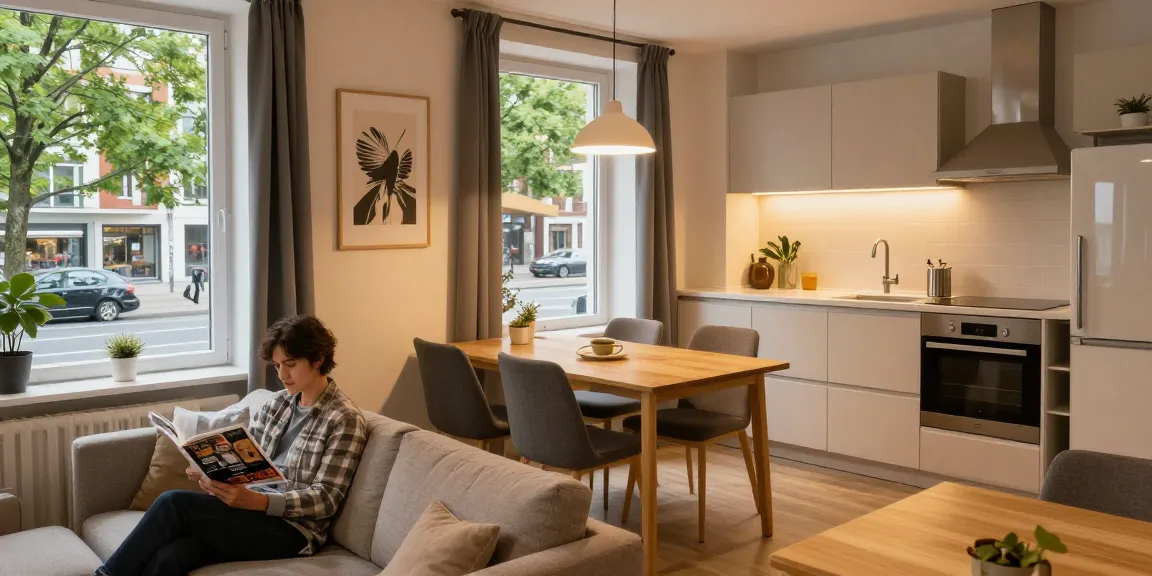 Entspannte Unterkunft in Hannover mit Monteurzimmer, modernem Wohnraum und Küchenzeile.