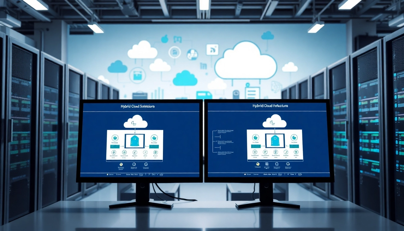 Showcase of hybrid cloud solutions in a professional IT infrastructure setting.