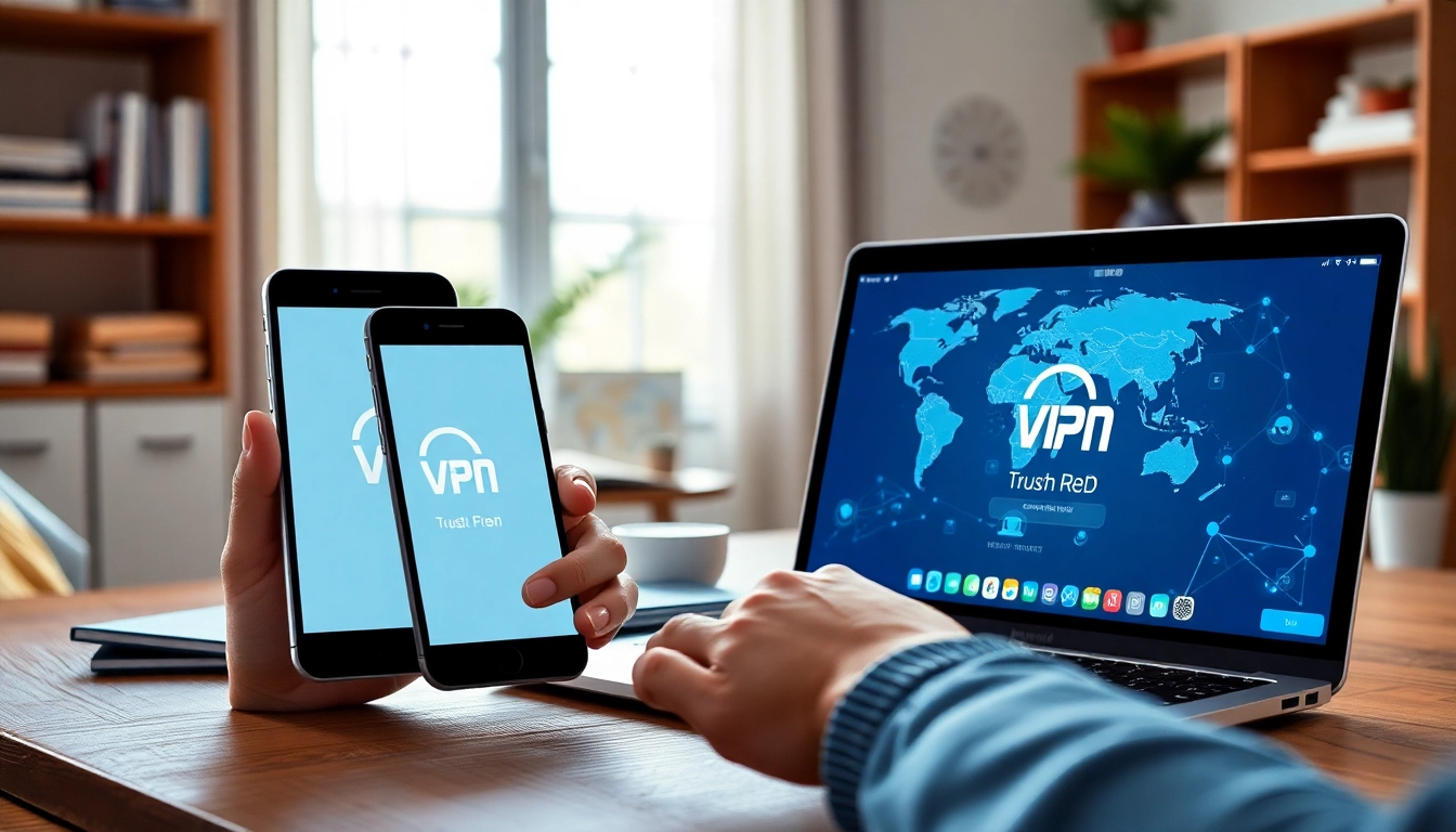 展示在设备上的快连 VPN 应用界面，传达无缝连接与用户友好体验。